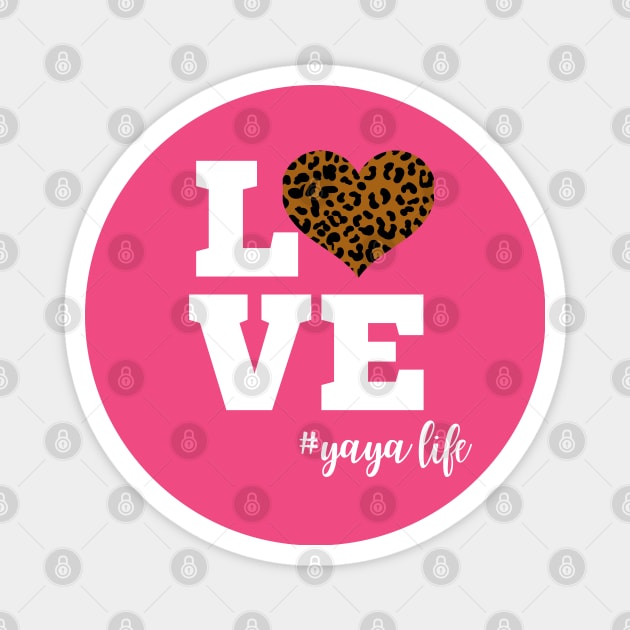 Love Yaya Life Leopard Print Heart Magnet by Hello Sunshine